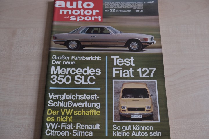 Deckblatt Auto Motor und Sport (22/1971)